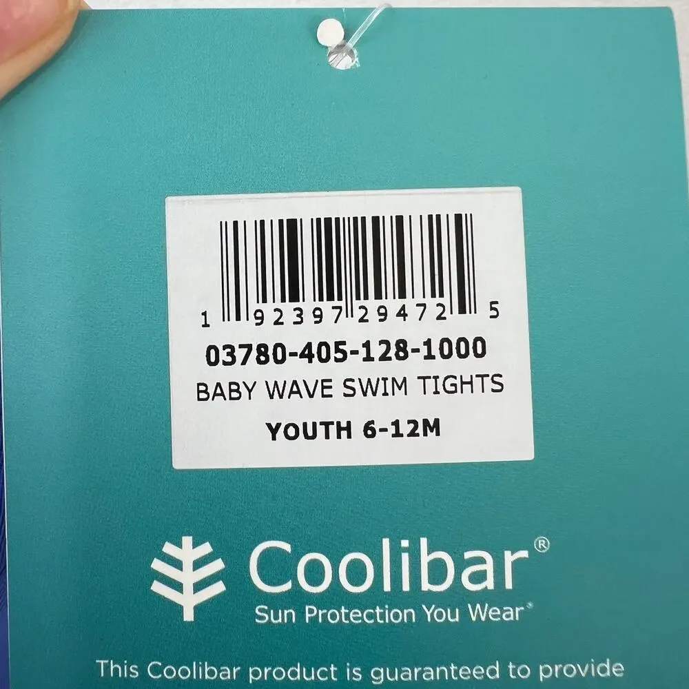 Coolibar Blue Youth Baby Wave Swim Tights Stretch 50 SPF Pull-On Size 6-12 NEW